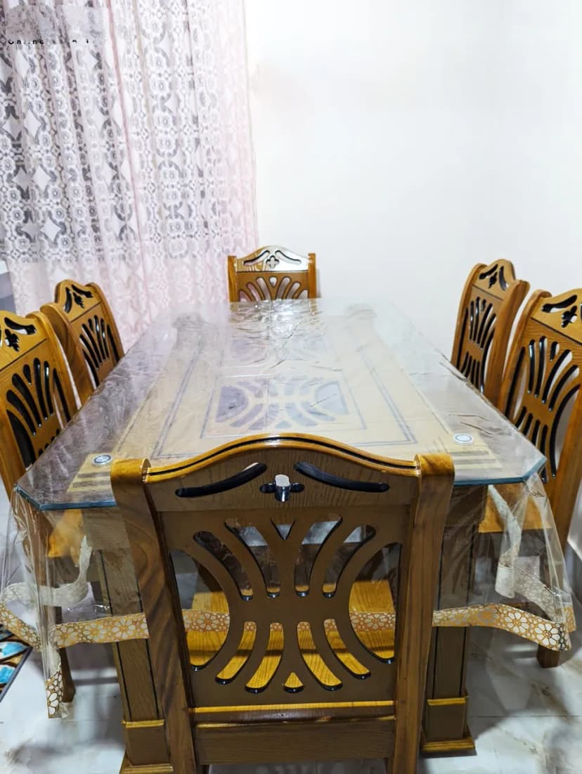 Image of Transparent Dining Table Mat 7 fit 5 fit 6 chiar