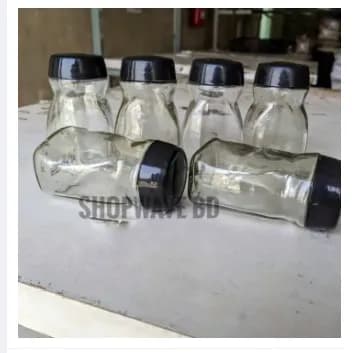 Image of Glassware Food Jar , Food Container, Jar (lid Multicolour) 6pcs 120ml