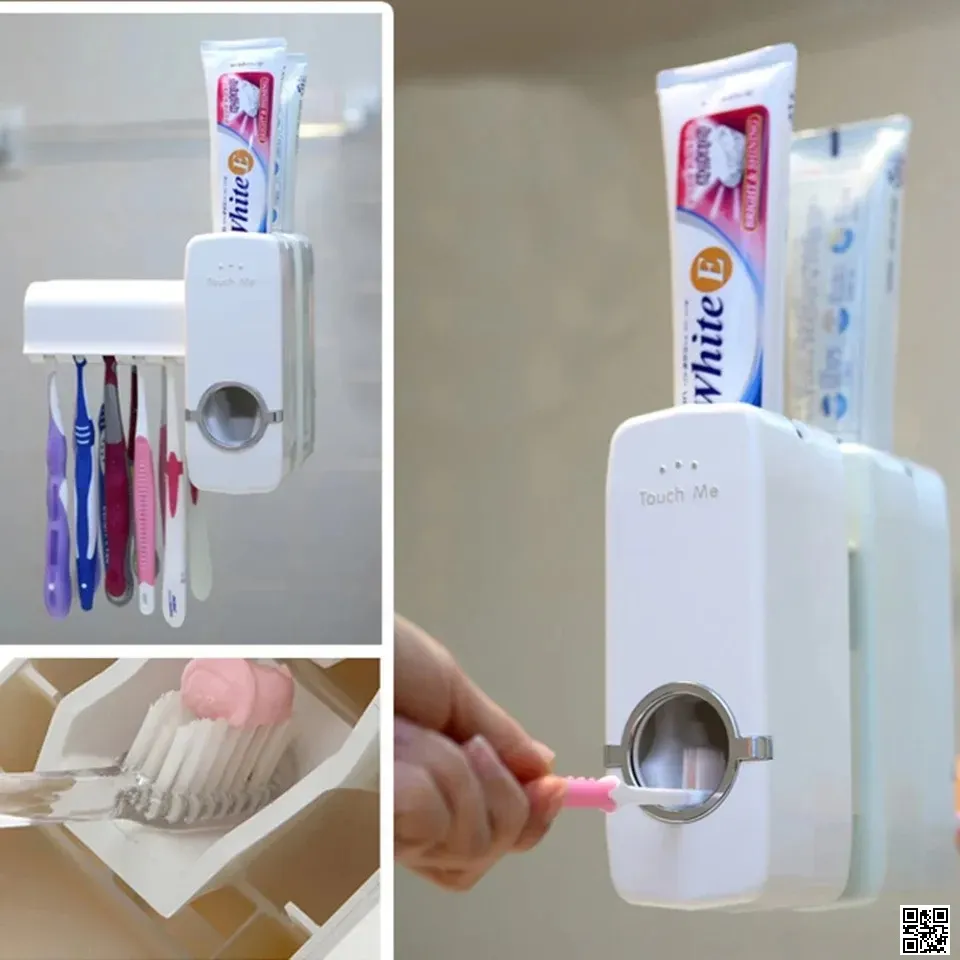 Automatic Toothpaste Dispenser With Toothbrush Holder thumbnail 4