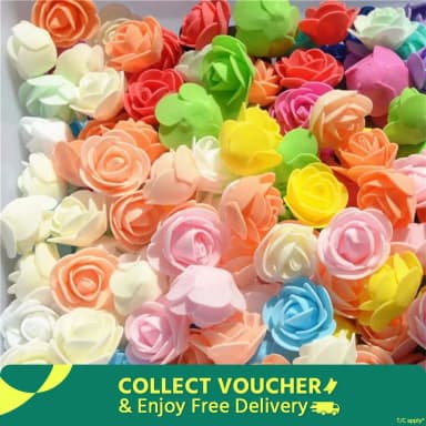 40 pcs 3CM Artificial Foam Rose Flowers Multy Colour Water Floating Flowers Festival and Events Home Table Room Decoration Items and DIY Craft