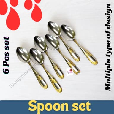 6 Piece Steel Spoon Set Stylish 6 Inch Spoons to Elevate Your Kitchen Essentials