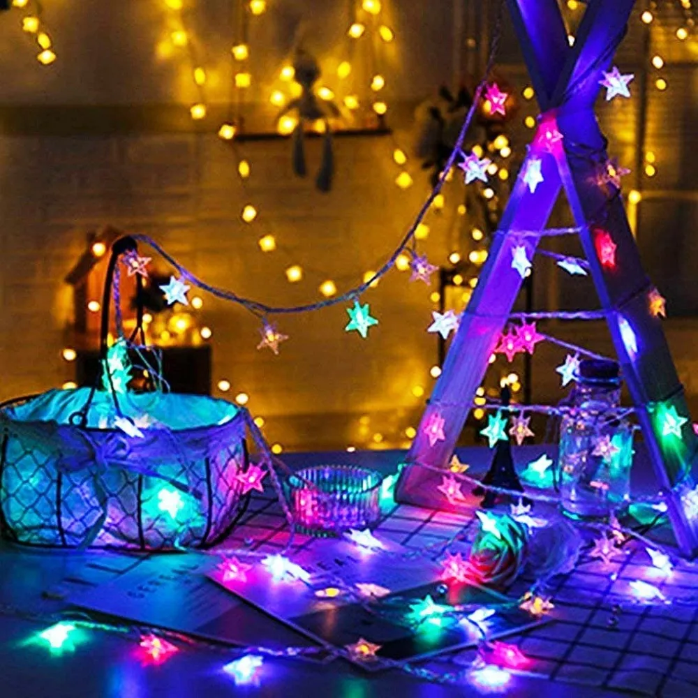 Star Shaped Led Fairy Lights Christmas Wedding Birthday Celebrations Party Gifts Home Decoration Star Shaped Led Lights 1