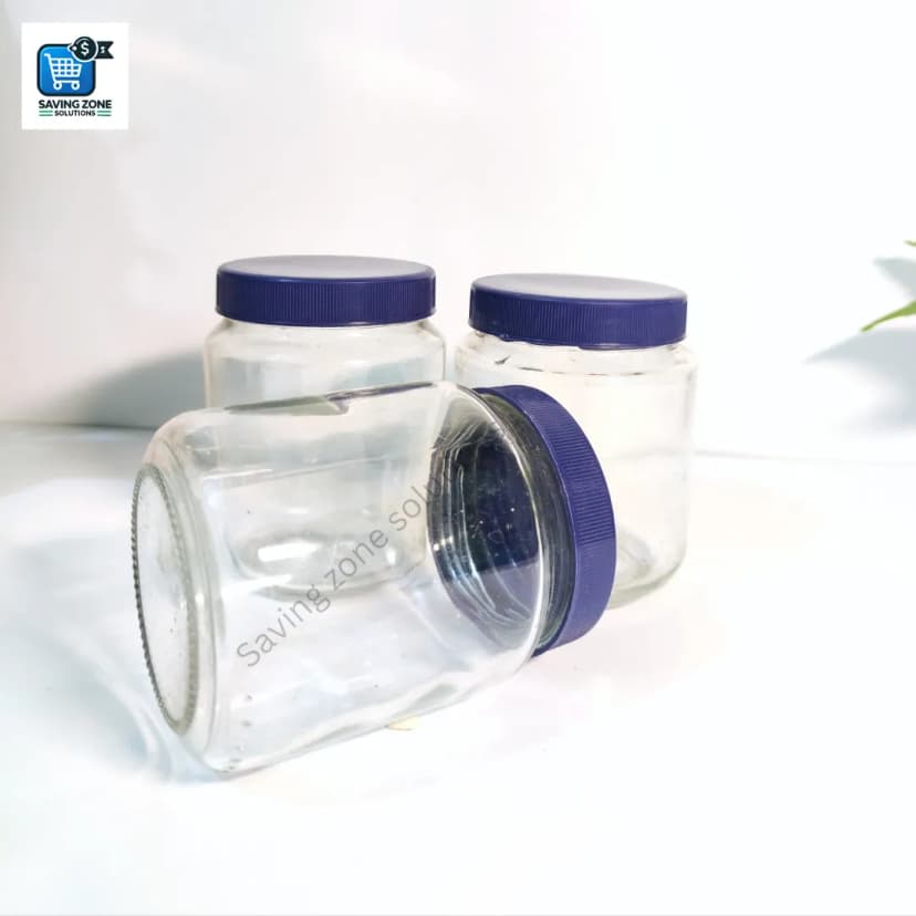 Image of 400ml 4 Pcs Premium Glass Jar Set for Kitchen Food Storage Airtight Containers