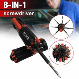 Quirky Finds 8 In 1 Multi Function Screwdriver With Powerful Torch Light 8 In 1 Multi Screwdriver With 6 LED Torch Light Thumbnail 4