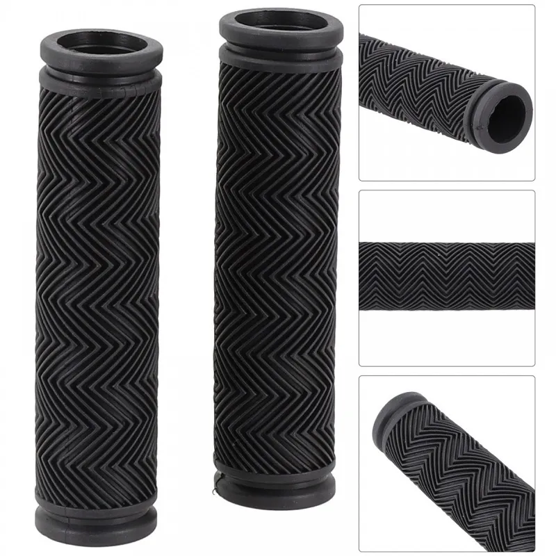 Bike Handlebar Grips Soft Rubber 120mm Bicycle Grip for Bicycle Black thumbnail 1