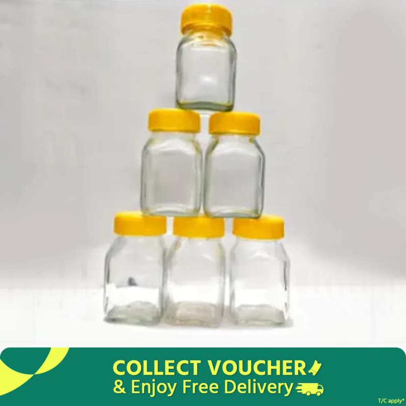Image of Glassware food jar food container glass jar 100 gm 6 piece