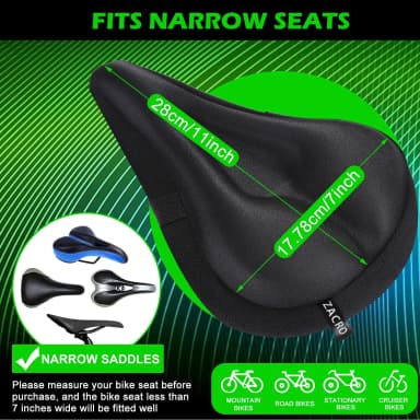 Gel Bike Seat Cover Extra Soft Gel Bicycle Seat Bike Saddle Cushion with Water Dust Resistant Cover
