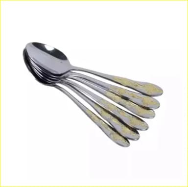 6 Pieces Stainless Steel Spoon Set Multi Design