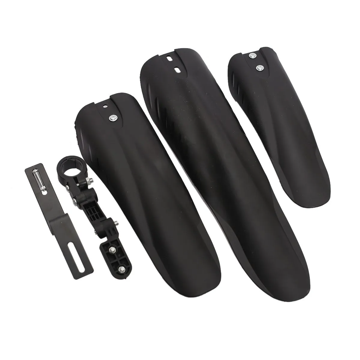 Bicycle Mudguard Black 3 pcs 1