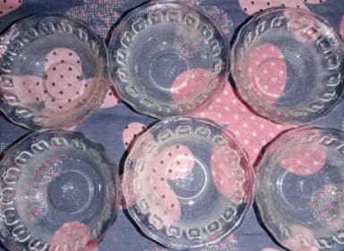 Crystal Glass Firni Set Bati Set Snack Bowl Set Soup Set Firni Bati Set 6 Pcs