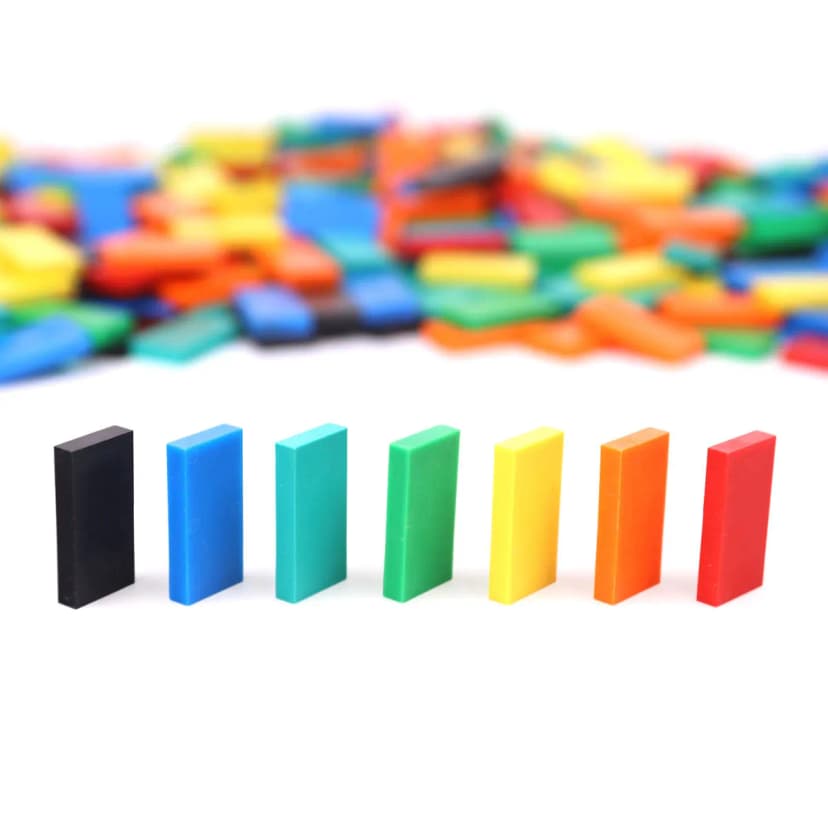 Image of 100Pc Plastic Domino Brick Set - Kids Colorful Plastic Dominoes Blocks Game Toys Set