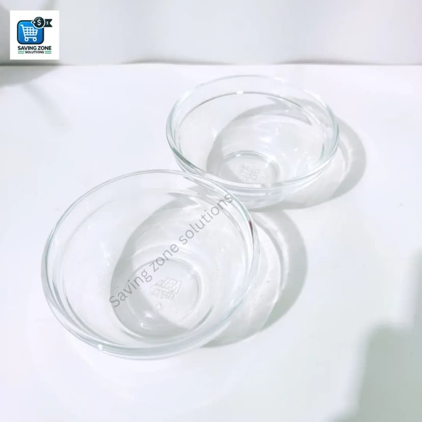 Image of 6 Pcs Round Glass Bowl Set Elegant Transparent Bowls for Serving Salads Snacks Desserts