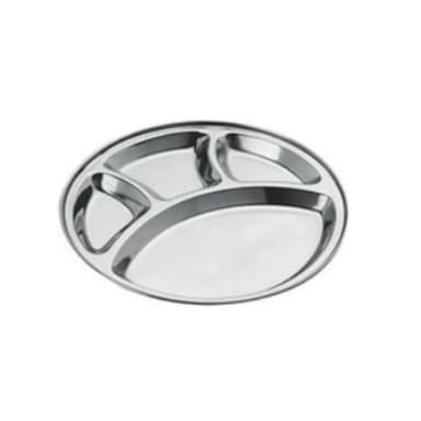 Divided Plate Non Magnetic Stainless Steel Plate Divided Plate 4 Section 28cm