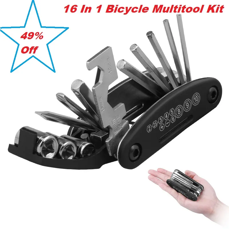 Bicycle Tools 16 in 1 Multi Function Bike Bicycle, Mechanic Repair Tool Kit (made in Shanghai ) thumbnail 1