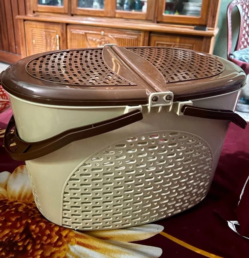 Image of Premium Cat Picnic Basket with Clothes Storage Stylish Durable
