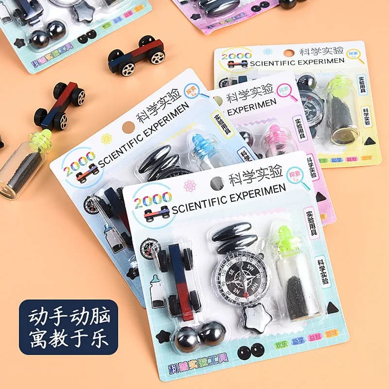 Image of Science Experiment Magnets KIT for Education Science Experiment Tools with Magnet Car, Compass, Singing Magnets and more