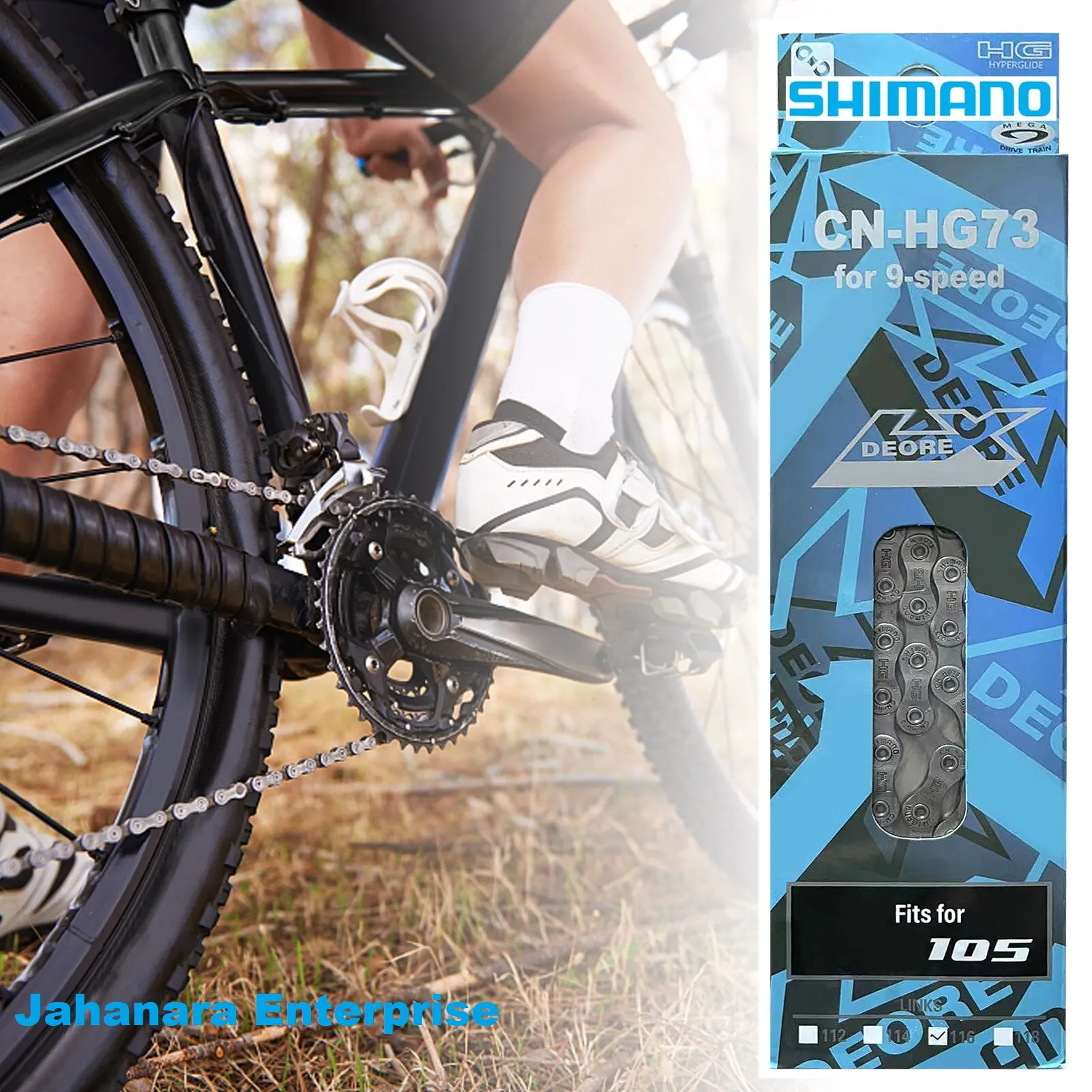 Bicycle Chain 9 Speed SHIMANO Deore LX 105 Chain Mountain Steel Silver 116 links Made in Japan Bicycle Accessories 1