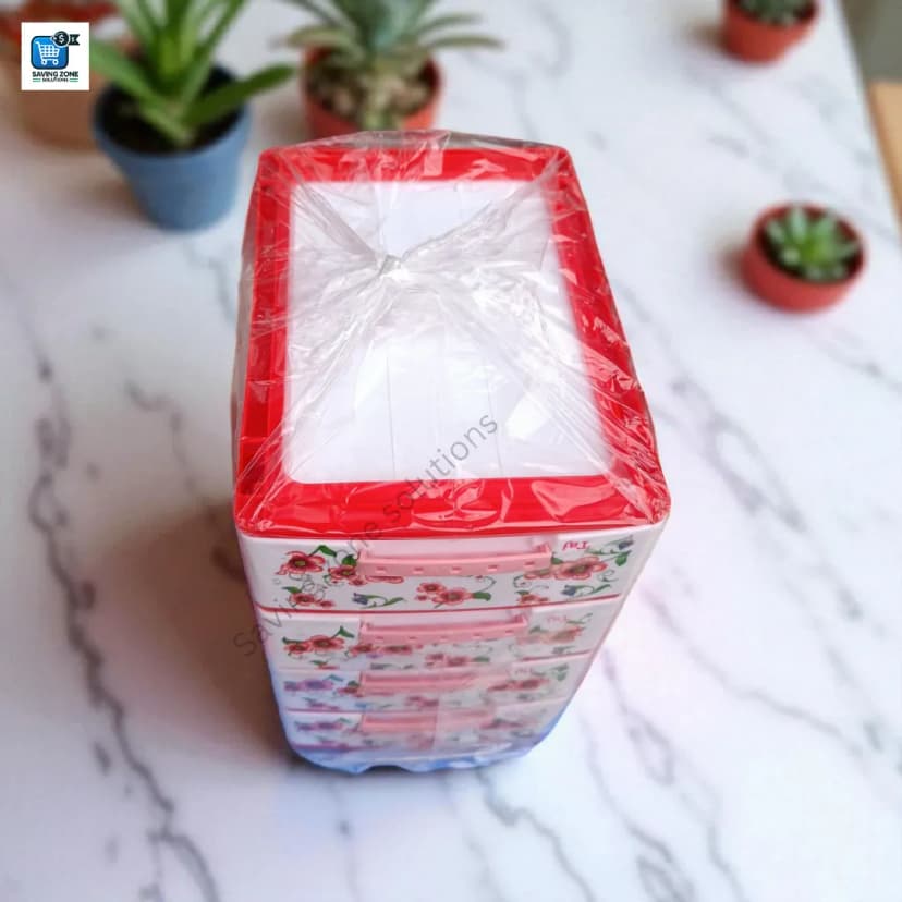 Image of 4 Step Mini Plastic Wardrobe Multipurpose Storage Cabinet for Home Office Premium Quality