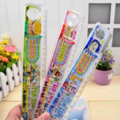 Ruler with Puzzle Labyrinth Game & Pinball Game, Shatterproof Cute Cartoon 20cm Measuring Tools, Back to School Gifts for Kids