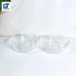 2Pcs Round Glass Bowl Set Elegant Transparent Bowls for Serving Salads Snacks Desserts Thumbnail 2