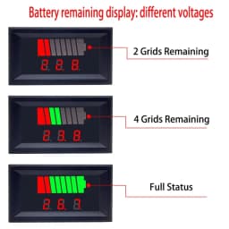 Battery Charge Level Indicator 12V 24V 36V 48V 60V 72V Lithium Battery Capacity Meter Tester With LED Voltmeter for Cars Motorcycles Etc Thumbnail 5