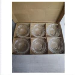 Crystal Glass Firni Set/Bati Set/Snack Bowl Set/Soup Set/Firni Bati Set Very good quality-6 Pcs Thumbnail 1