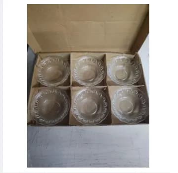 Crystal Glass Firni Set/Bati Set/Snack Bowl Set/Soup Set/Firni Bati Set Very good quality-6 Pcs