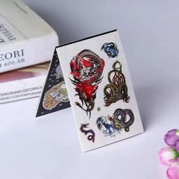 Premium Quality Tattoo Sticker For Men Women Children - Waterproof 3D Temporary Tattoo Sticker Book Flower Animal Dragon Unique Designs - Cute DIY Gift Thumbnail 1