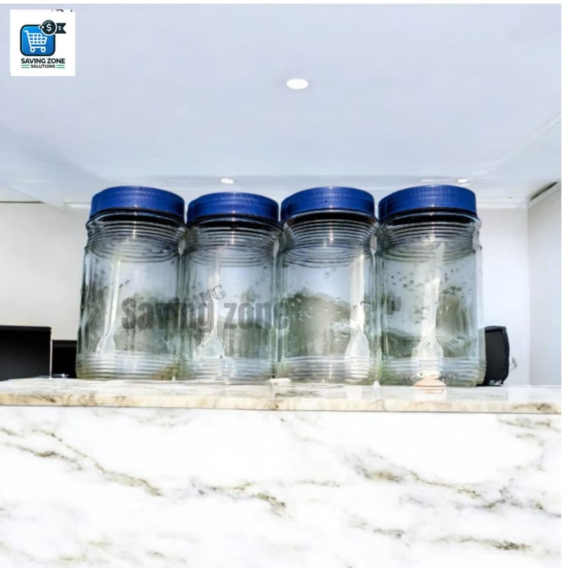 Image of Premium 500ml Glass Storage Jars with Durable Plastic Lids Set of 4