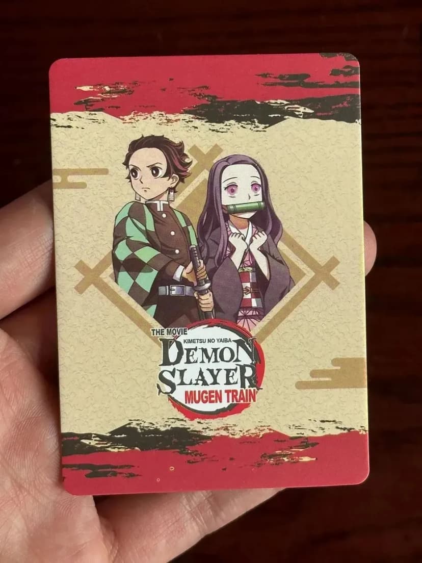 Image of Demon Slayer Mugen Train Anime TCG Card Game English Version SSP Card Ultra Rare Card Tanjirou Kamado Nezuko Character Rare Collectibles Kids Gift Toy Holo Lamination