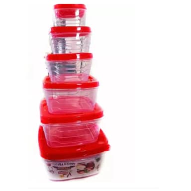 Plastic Square Container Set 6 Pieces