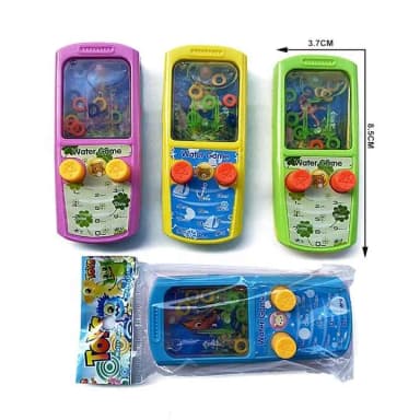 Promotional Kids Classic Toys Cartoon Plastic Colorful Handheld Phone Shape Water Game Mobile Ring