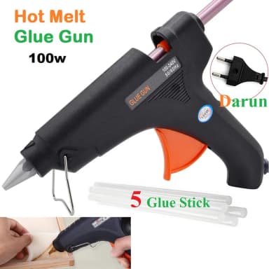 Combo Pack 100W Hot Melt Glue Gun With 5 Glue Stick 100 Watt Glue Gun For Diy Art Crafts Joint Repair