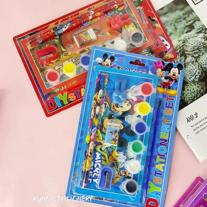 Image of 9002 stationery set 8 in 1 school supplies birthday party gift set multi-color watercolor drawing book set