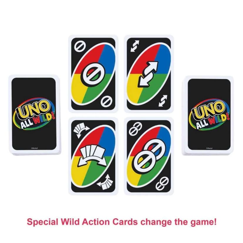 Image of UNO All Wild! Edition: Fast-Paced Card Game with Every Card as a Wild Card for Fun and Excitement Family Card Game