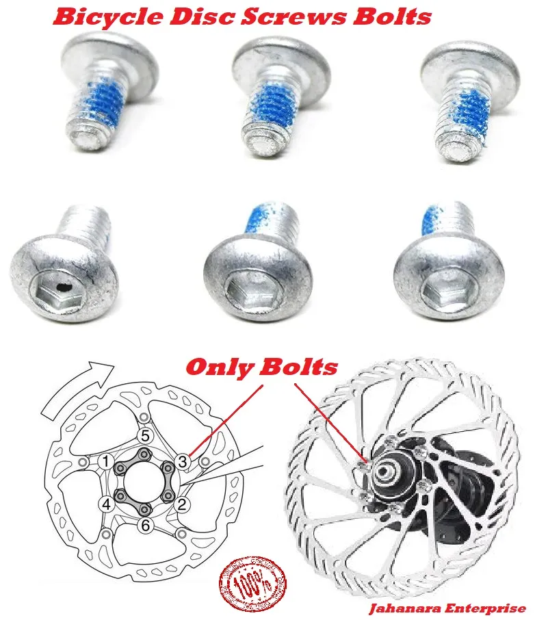 Bicycle Disc Screws Bolts Nuts Titanium Steel for Mountain Bike Road Bike Replacement Parts bicycle Accessories 6 pcs 1