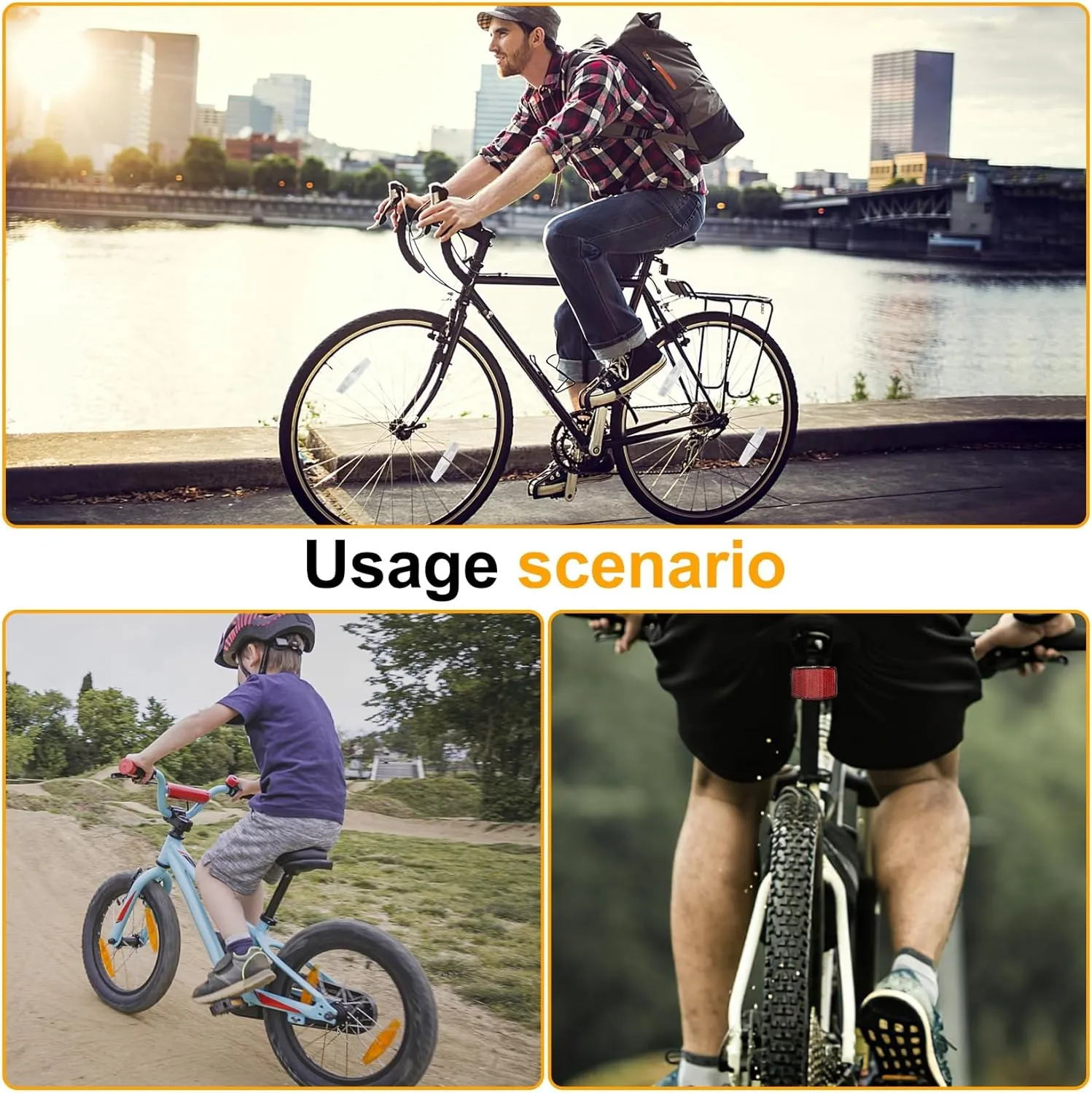 Reflectors for Bicycle Spokes Includes 4 Pcs Reflectors Spokes Bicycle Wheels 2 Pcs Reflectors Reflectors for Front Rear Bike Wheel for MTB Bicycle thumbnail 4