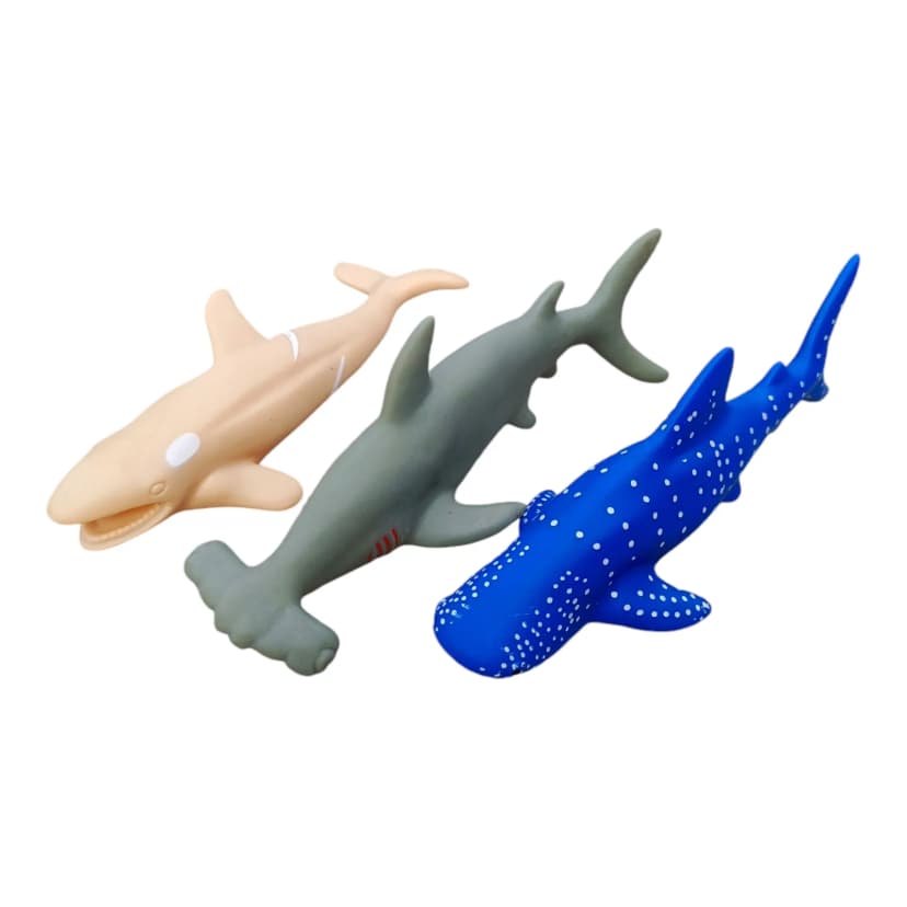 Image of Dolphin Sharks Fish Set for kids Soft Rubber Toys 6pcs