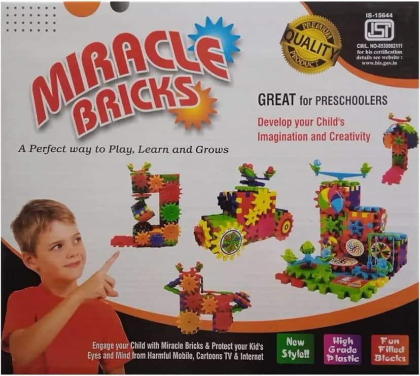 Image of Miracle Bricks Educational DIY Kids Learning Toys 104 Pieces Brain Development Creative Intelligent Building Lego Blocks Best Gift For Children