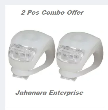 Bicycle Front Light Silicone LED Light Waterproof Cycling With Battery 2 pcs thumbnail 2