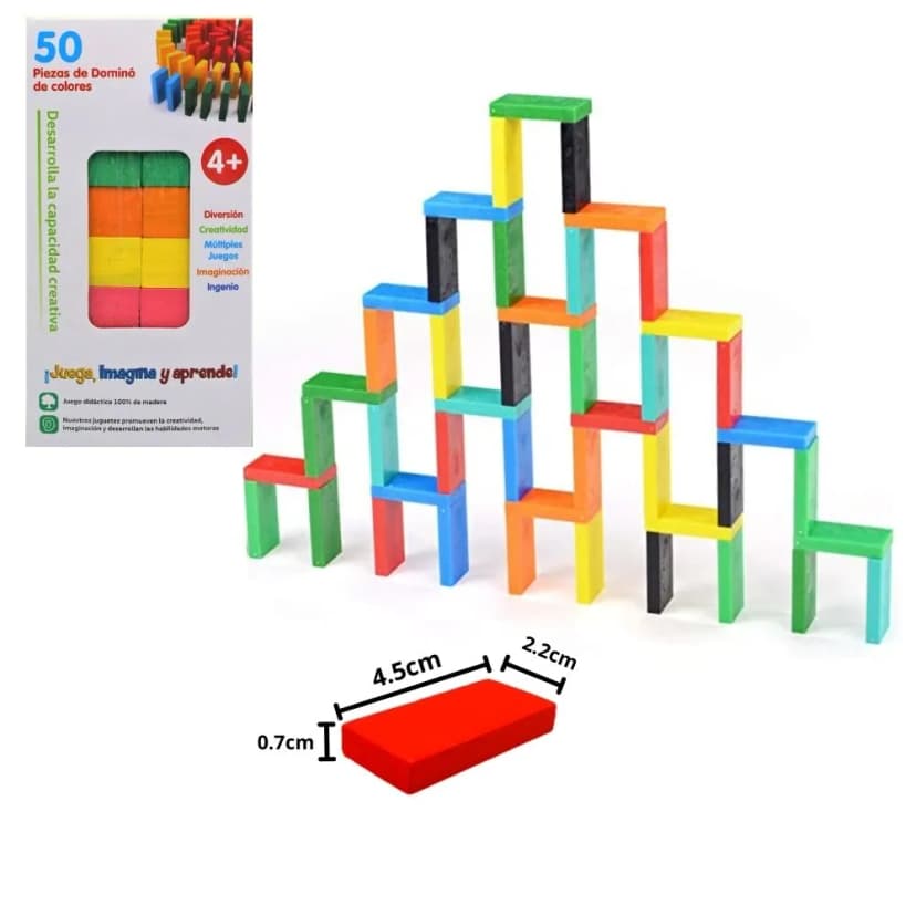 Image of 100Pc Plastic Domino Brick Set - Kids Colorful Plastic Dominoes Blocks Game Toys Set