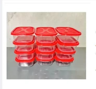 12Pis Plastic Mini Box 400ml