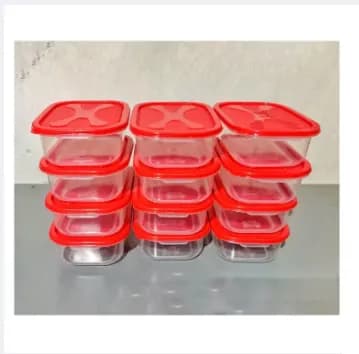 12Pis Plastic Mini Box MultiColour 250ml