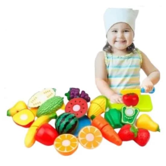 Image of Vegetables Cutter Play Food Grade High Quality Plastic Toys FRUIT VEGETABLE Cutter Set Kits Early Educational Toys playsets