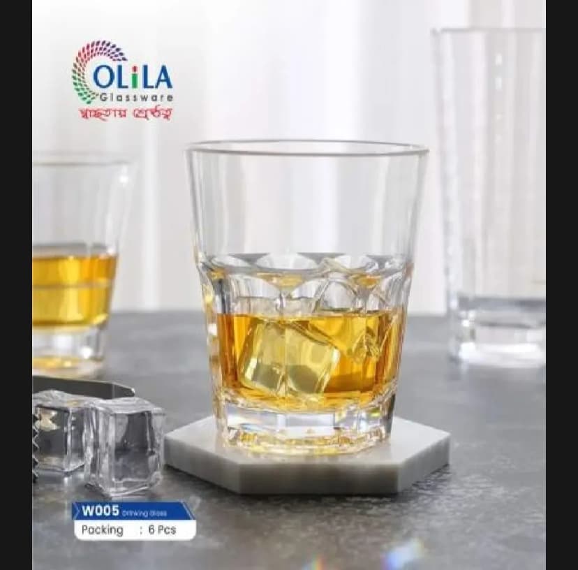 Image of Five angle clear Coke glass set 6 piece