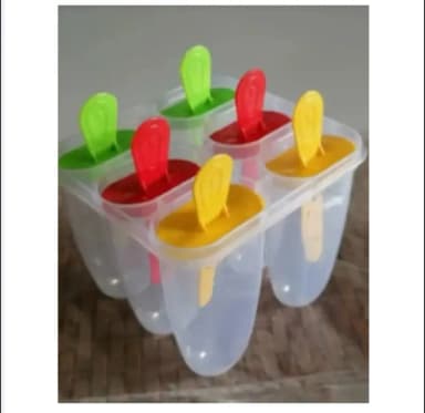 Food Grade Plastics Pack of 6 Cylindrical Shape BPA Free Ice Cream Dice Lolly Kulfi Ice Cream