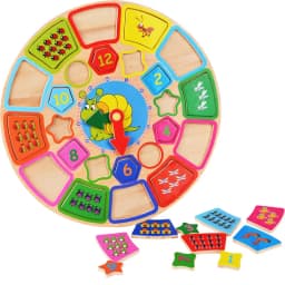30CM Wooden Large Shape Matching Disassembling Alarm Clock Know Basic Life Skill Preschool Early Education Children Wooden Toys Basic & Life Skills Toys Thumbnail 2