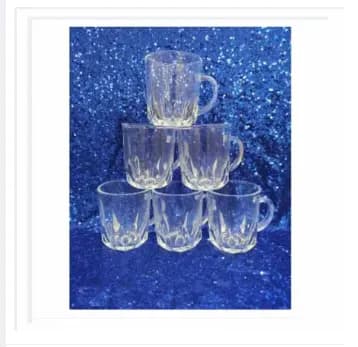 Image of Glass Tea Mug Tea Cup Coffee Mug - 6Pcs