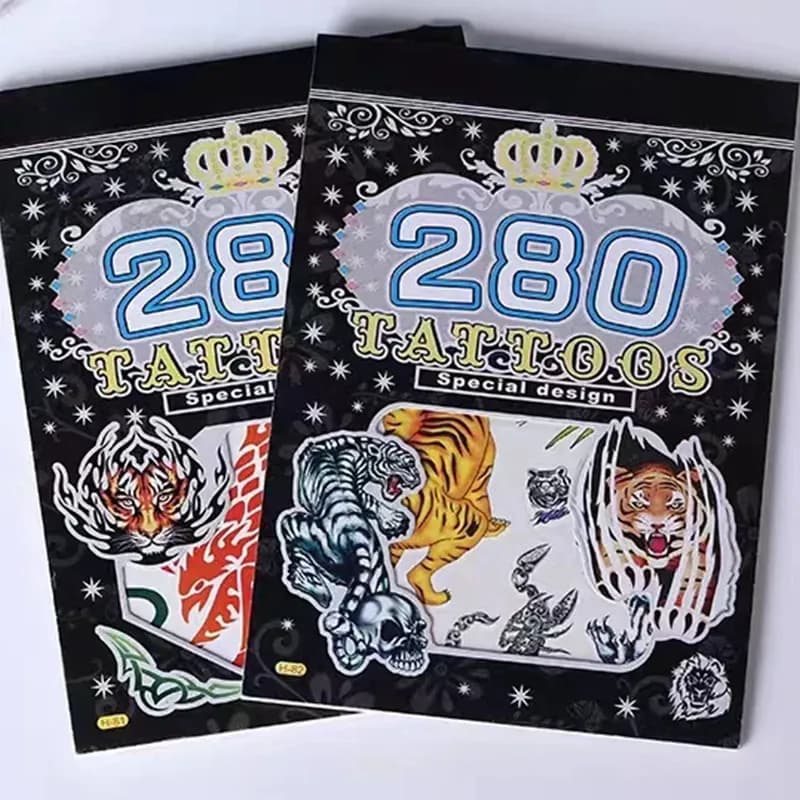 Image of Premium Quality Tattoo Sticker For Men Women Children - Waterproof 3D Temporary Tattoo Sticker Book Flower Animal Dragon Unique Designs - Cute DIY Gift