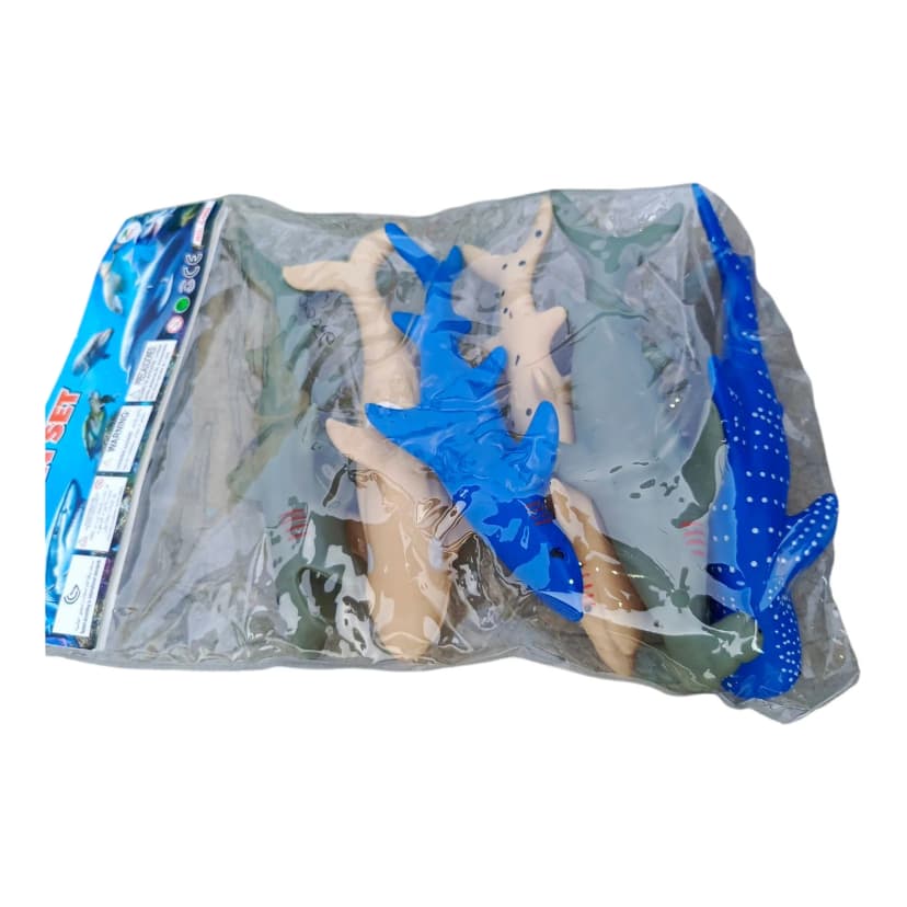 Image of Dolphin Sharks Fish Set for kids Soft Rubber Toys 6pcs